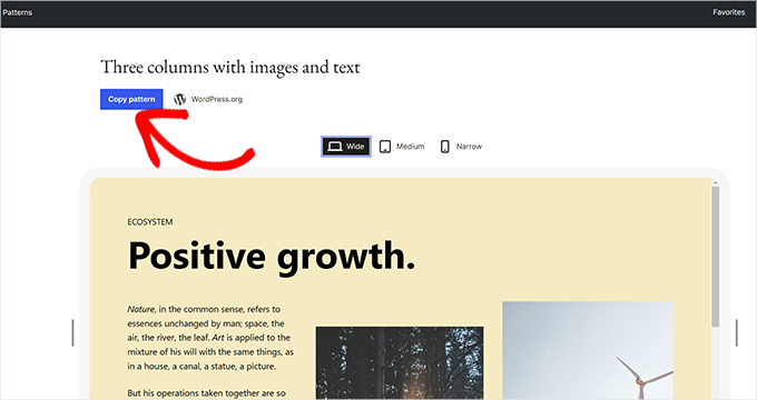 Copy block pattern Copy block pattern