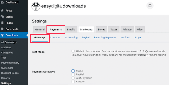 Set up payment gateways Set up payment gateways