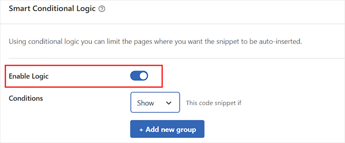 Habilitar lógica condicional