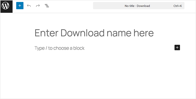 Enter the download name in EDD