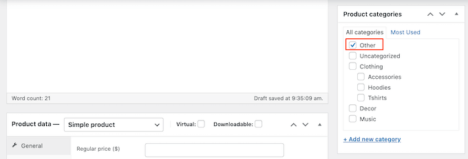 The WooCommerce product category settings The WooCommerce product category settings