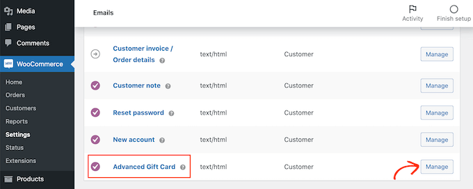 The Advanced Gift Cards email The Advanced Gift Cards email