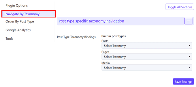 Navegar por taxonomía