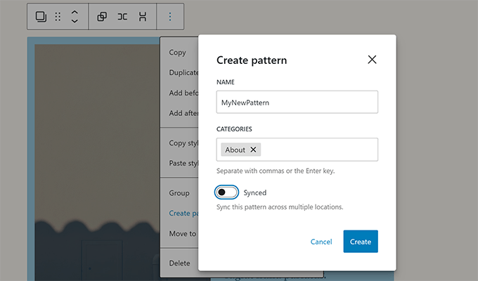 New pattern name and settings New pattern name and settings
