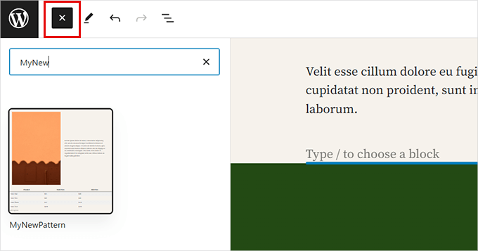 Reuse custom pattern Reuse custom pattern