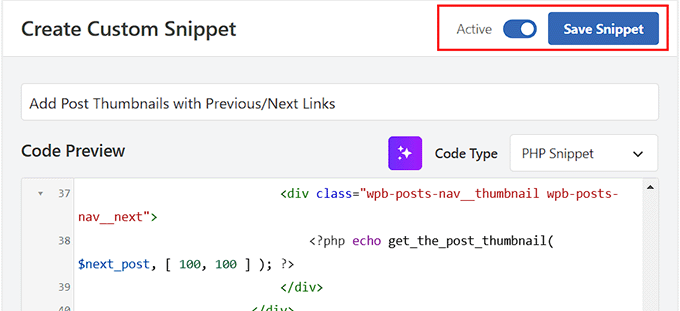 Guarda tu fragmento de código