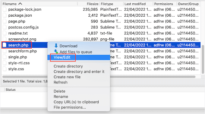 Editing the WordPress search.php file Editing the WordPress search.php file