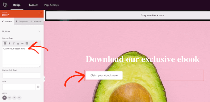 Editing your SeedProd text Editing your SeedProd text