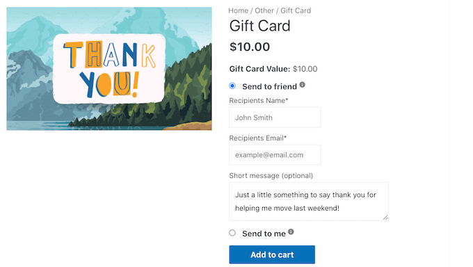 A gift card created using Advanced Gift Cards for WooCommerce A gift card created using Advanced Gift Cards for WooCommerce