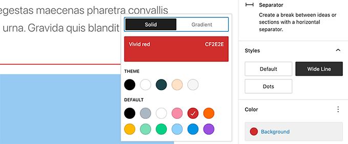 Przezroczystość bloku separatora