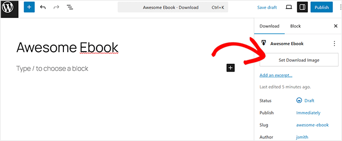 Set download image in EDD