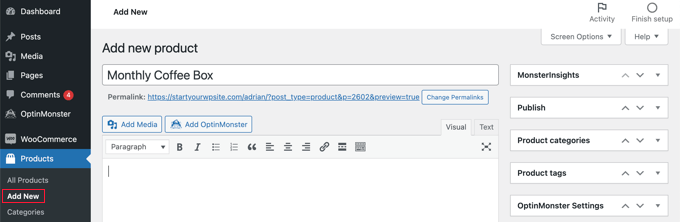 Yeni Bir WooCommerce Ürünü Ekle
