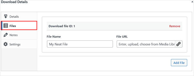 Upload your digital file in EDD