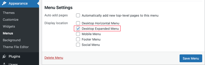 The Twenty Twenty Theme Has One Vertical Menu Location The Twenty Twenty Theme Has One Vertical Menu Location