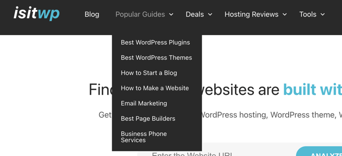 Preview of a Dropdown Menu Preview of a Dropdown Menu