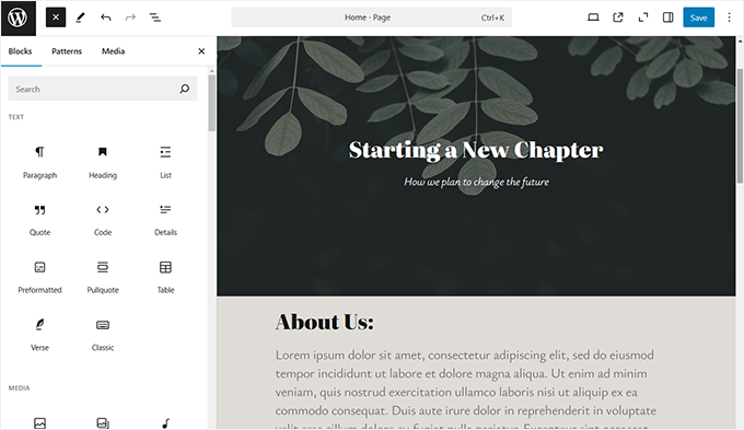 WordPress block editor WordPress block editor