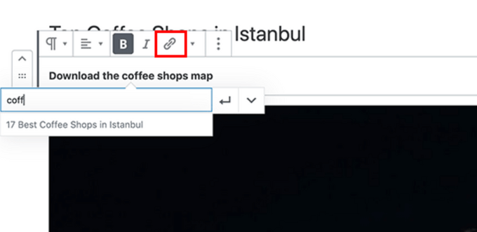 Adding internal links in WordPress Adding internal links in WordPress