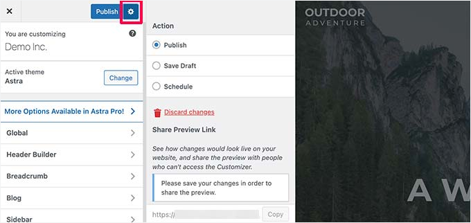 Save and publish your changes