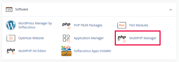 MultiPHP Manager in Bluehost cPanel MultiPHP Manager in Bluehost cPanel