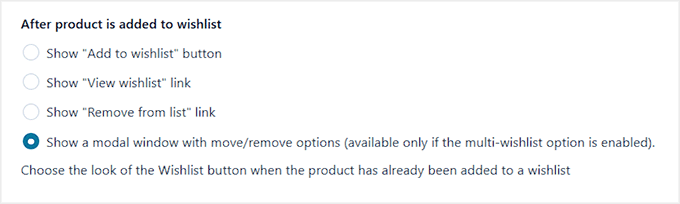 Choose what happens after a product is added to wishlist in YITH WooCommerce Wishlist