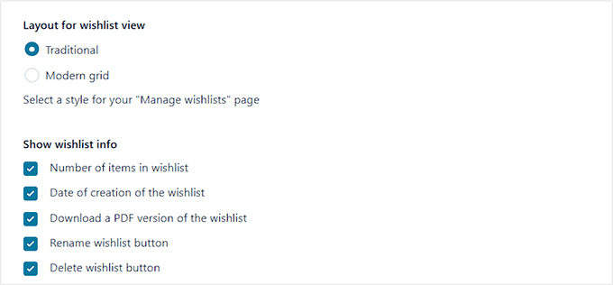 Choose wishlist style in YITH WooCommerce Wishlist