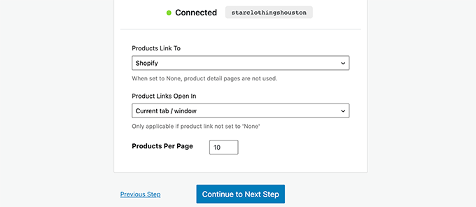 Product click settings Product click settings