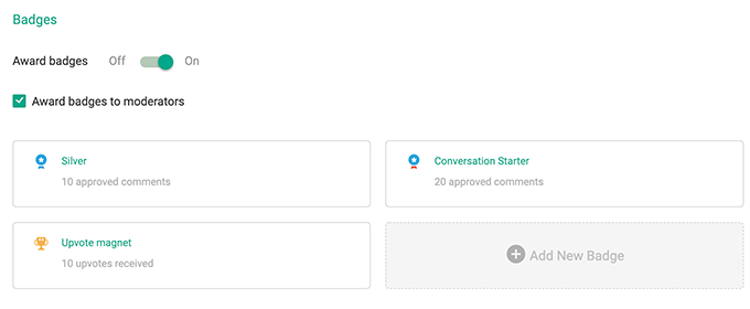 Comment badges Comment badges