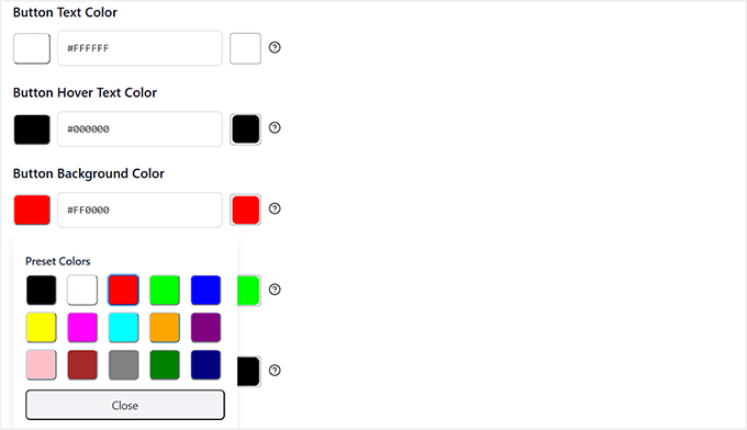 Configure button colors in SaveTo Wishlist