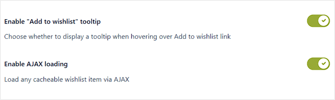 Enable AJAX loading for wishlist items in YITH WooCommerce Wishlist
