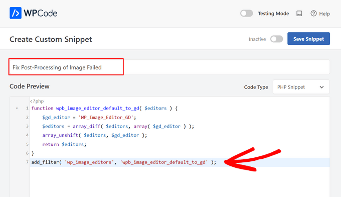 Paste code snippet into Code Preview box Paste code snippet into Code Preview box