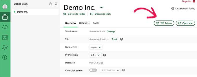 Login to your local WordPress website Login to your local WordPress website