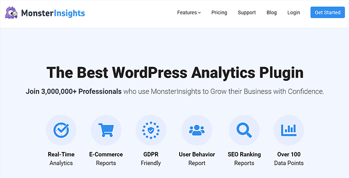 MonsterInsights horizontal navigation menu preview MonsterInsights horizontal navigation menu preview