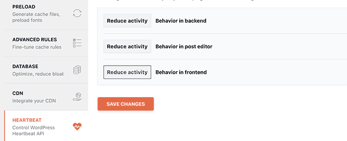 WP Rocketを使用してHeartbeat APIのアクティビティを減らす