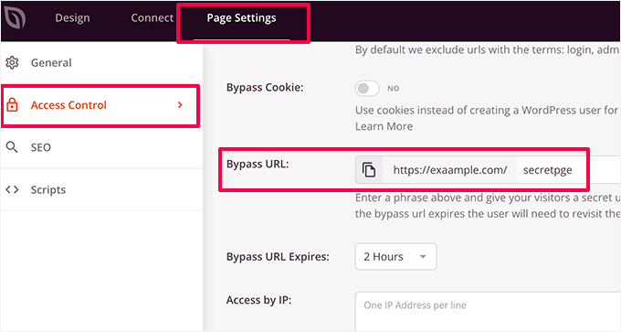 Allowing clients to preview a website