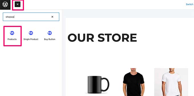 ShopWP Products block ShopWP Products block