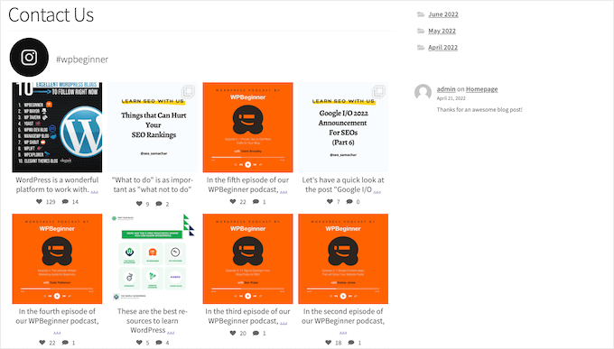 WordPressにInstagramフィードを埋め込む