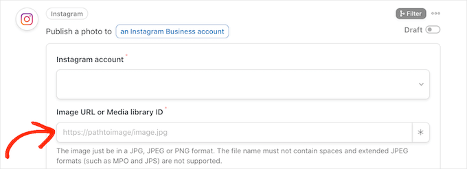 自動化されたワークフローに画像 URL を追加する
