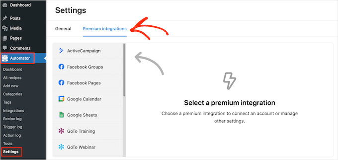 Uncanny Automatorのプレミアム統合