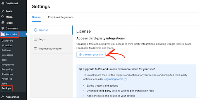 Uncanny Automator にライセンスを追加する