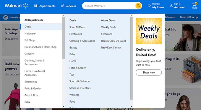 Vertical navigation menu preview Vertical navigation menu preview