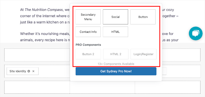 Add header blocks in theme customizer Add header blocks in theme customizer