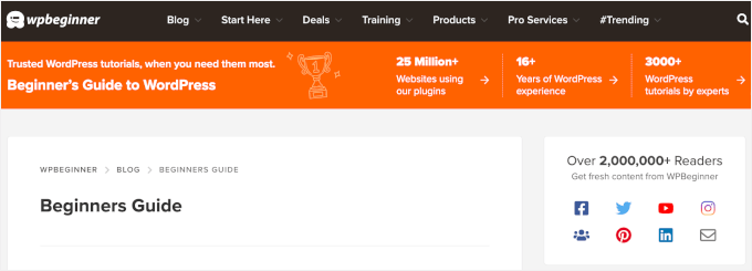 WPBeginner's custom header WPBeginner's custom header