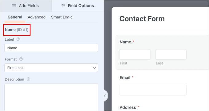 Finding Field ID in WPForms builder