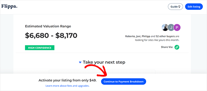 Flippa listelemesini etkinleştir