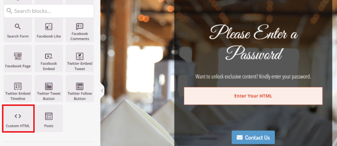 Lägg till anpassat HTML-block