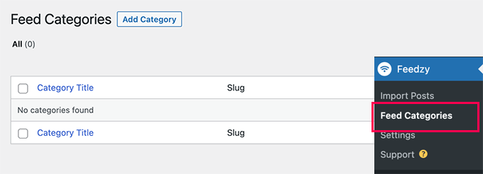 Add feed category Add feed category