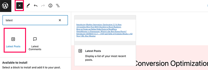 Add latest posts block Add latest posts block