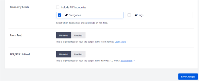 Save changes to RSS feed Save changes to RSS feed