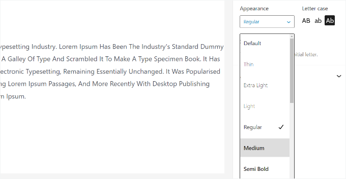 Choose an appearance style Choose an appearance style