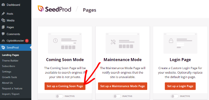 Skapa en ny kommande sida